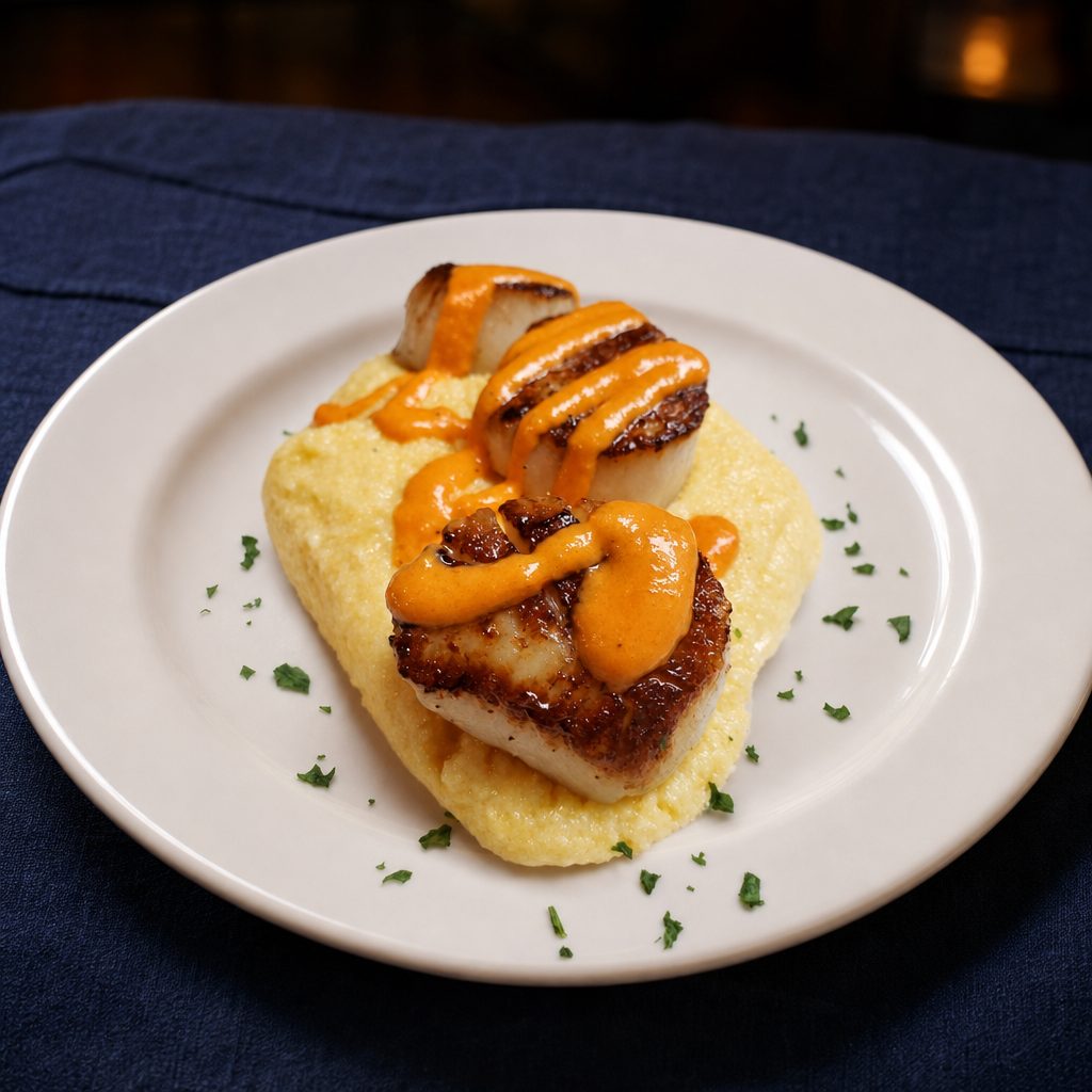 Scallops Con Polenta.
