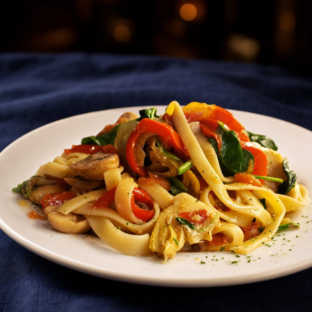 Fettuccine Con Vegetali.